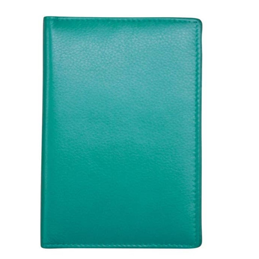 Leather Passport Wallet  Aqua